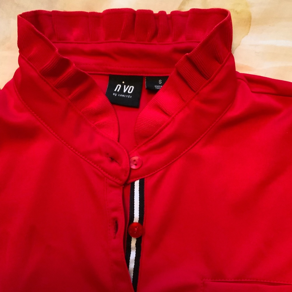 Red NVO Lanctôt Golf Button-Up Polo Shirt